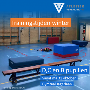 trainingstijden winter wijziging voor pupillen D, C en B
