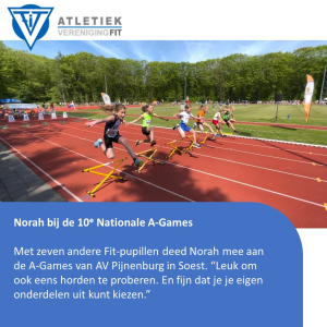 Norah loopt een pr op horde