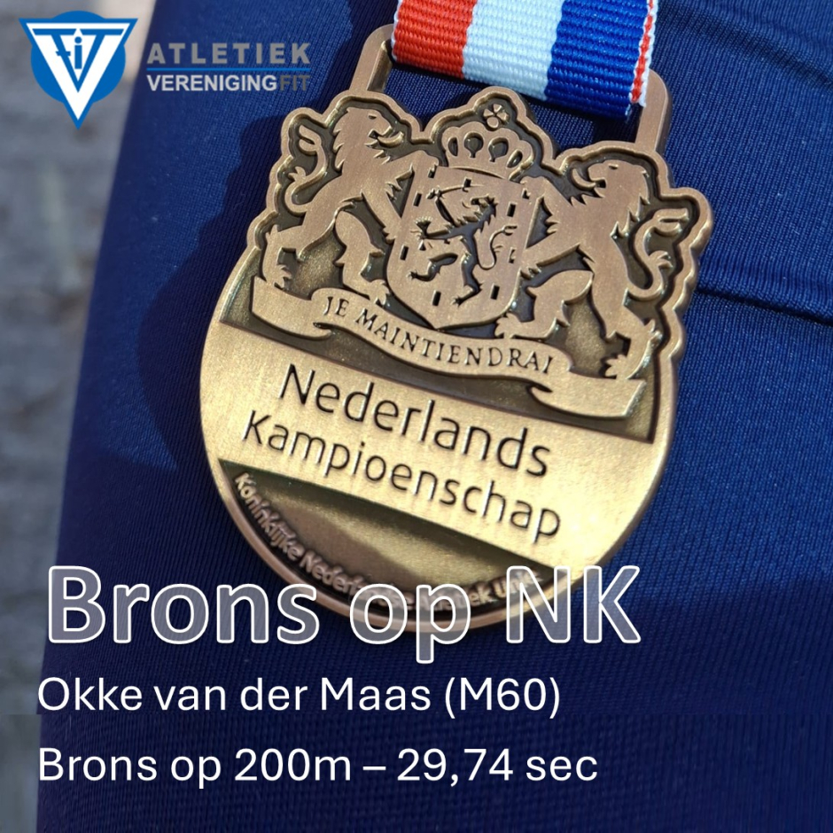 Okke's bronzen plek bij het NK